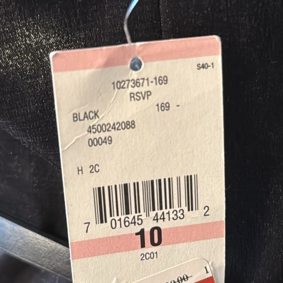 RACHEL ROY BLACK METALLIC GOLD BELT STRAPLESS DRESS SIZE 10 NWT - Picture 4 of 16